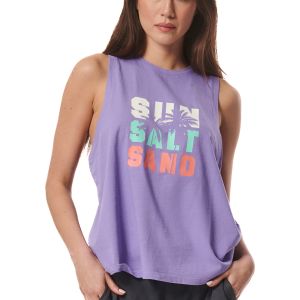 Body Action Enjyme Wash Oversized Women's Tank 041420-01-PaisleyPurple