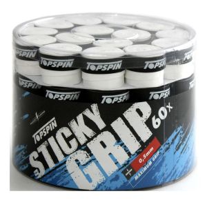 Topspin Sticky Tennis Overgrips - 0.50mm x 60 TOSGO60M-WH