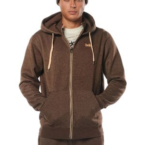 Body Action Hooded Sweat Full-Zip Men's Jacket 073214-01-DarkBrown