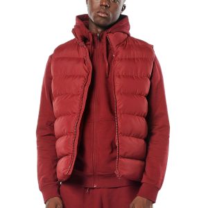 Body Action Puffer Men's Gilet 073223-01-DarkMaroon