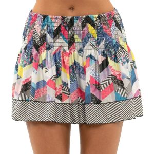 Lucky In Love Long Mix N' Patch Smocked Women's Tennis Skirt CB548-J46955