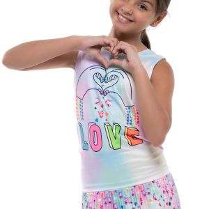 Lucky In Love Animoji Love Tie Back Girls' Tank T211-E92955