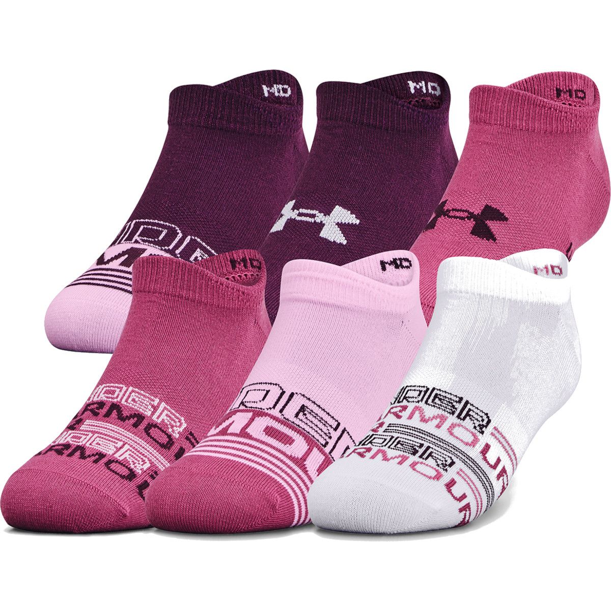 GIRLS ESSENTIAL NO SHOW SOCKS 6 PAIRS - PINK