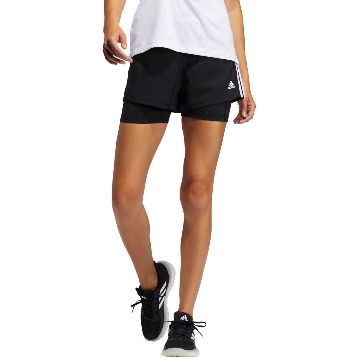 adidas Pacer 3-Stripes 2 in 1 Women's Running Tight Shorts G