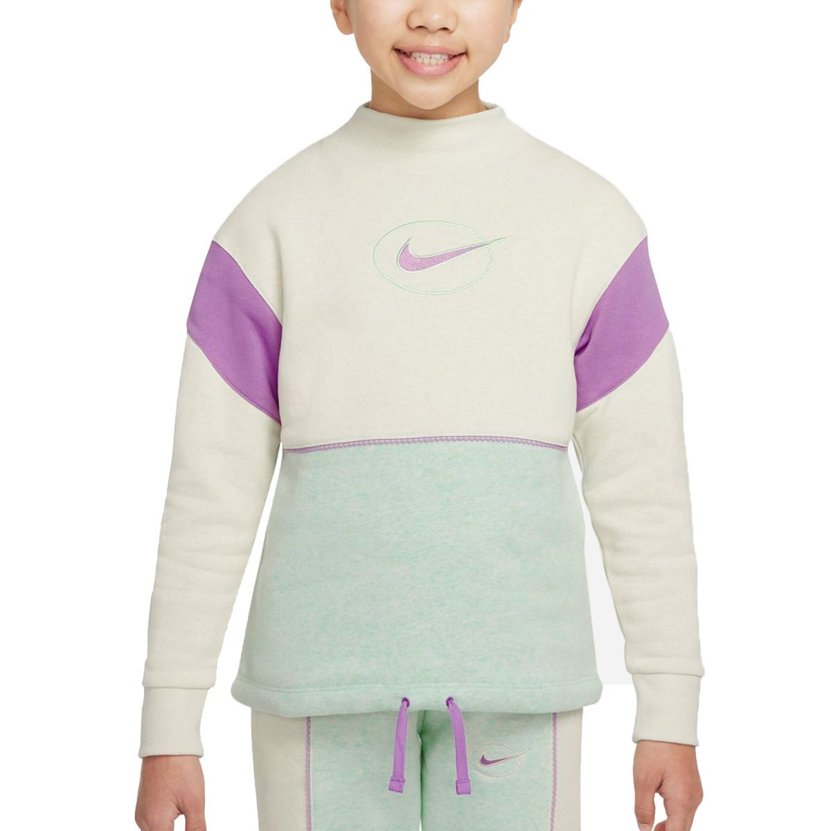 Nike Sportswear Big Kids Fleece Long-Sleeve Mock-Neck Top DM
