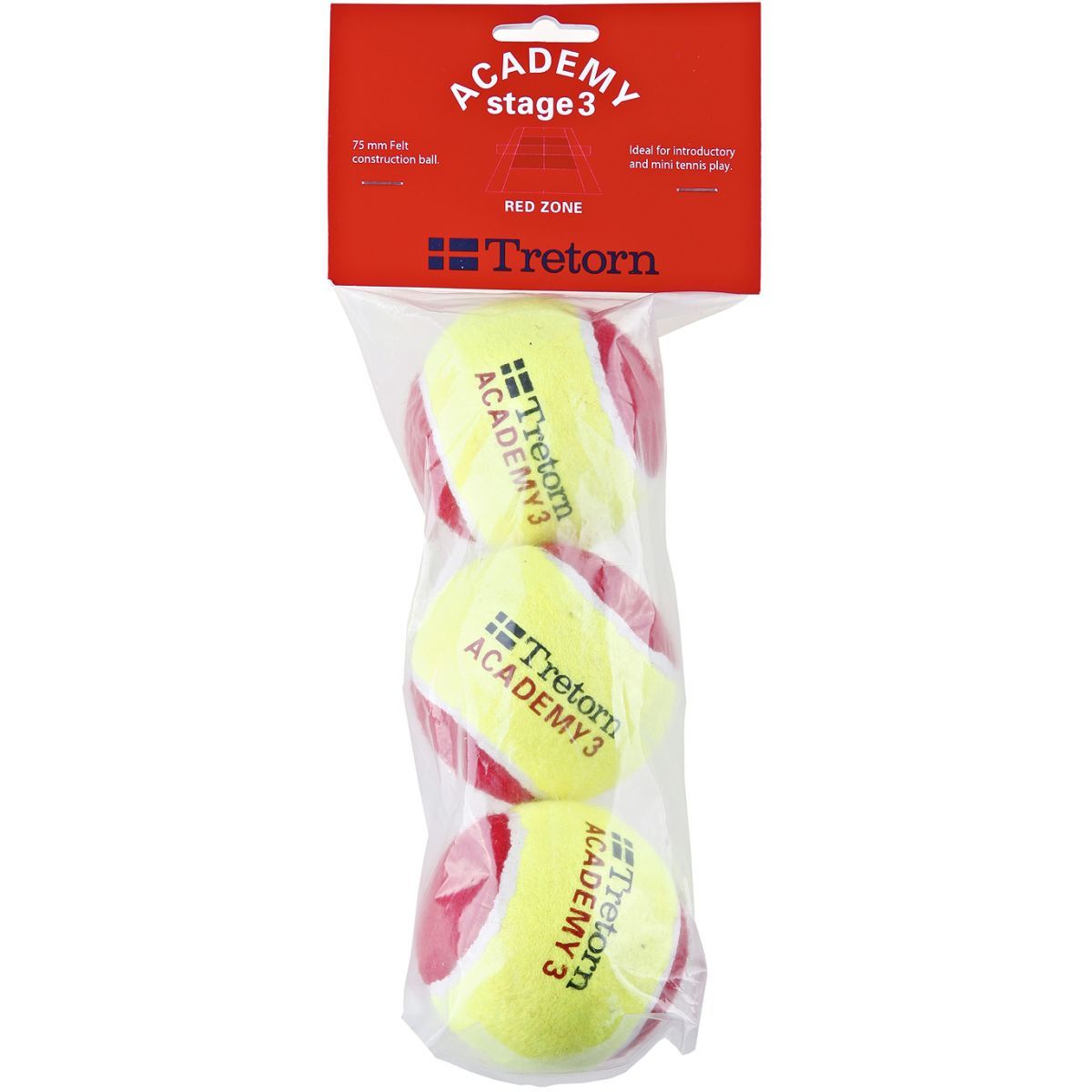 Tretorn Academy Red Felt Junior Tennis Balls (NEW) x 3 47440