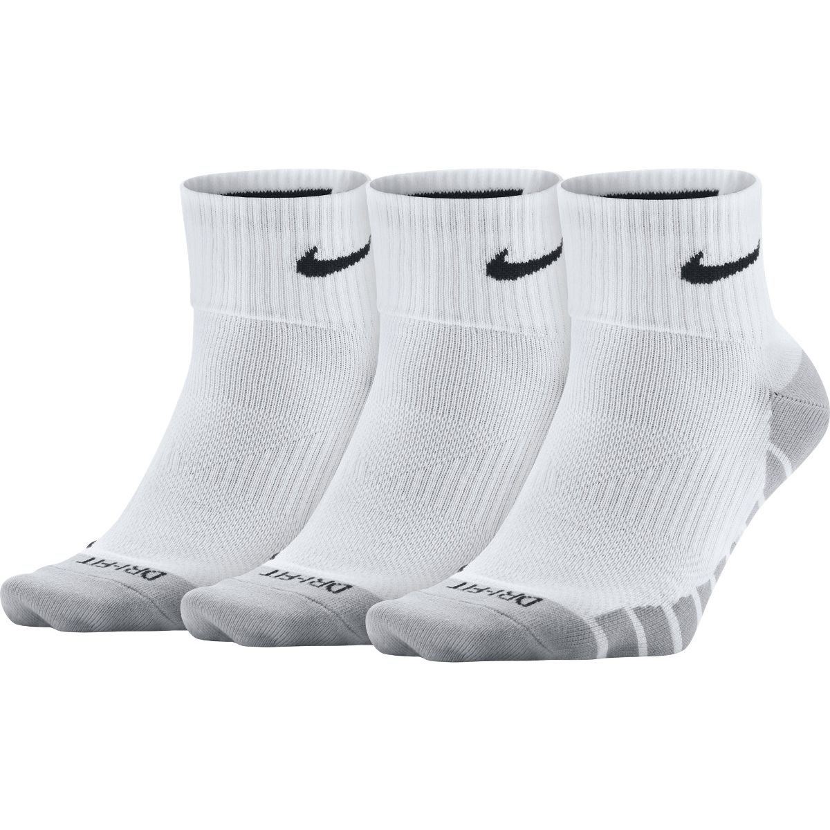 Nike Unisex Dry Lightweight Quarter Training Sock (3 Pair) S